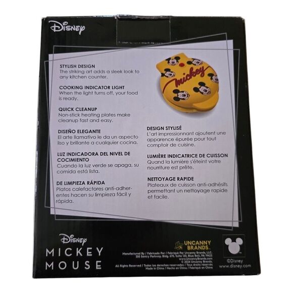 Disney Mickey Mouse Mini Waffle Maker Brand New Sealed In Box - Picture 3 of 4